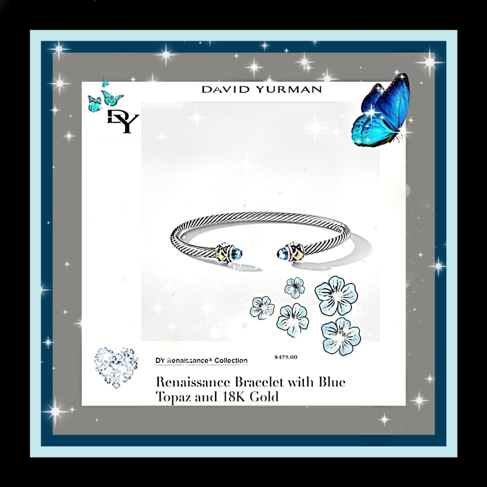 🔱HP!! DAVID YURMAN NEW! AUTH BLUE RENAISSANCE🔱